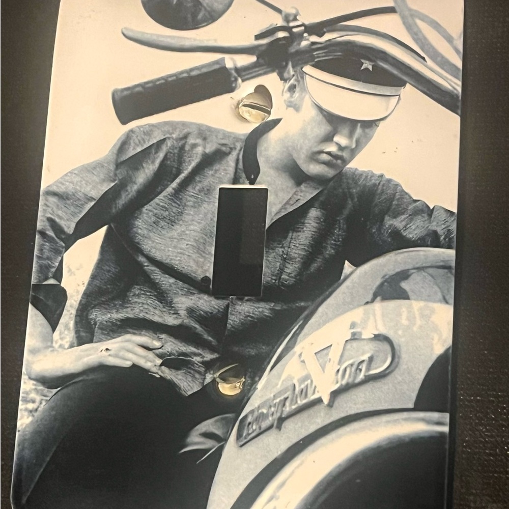Elvis on Motorcycle Light Switch Cover